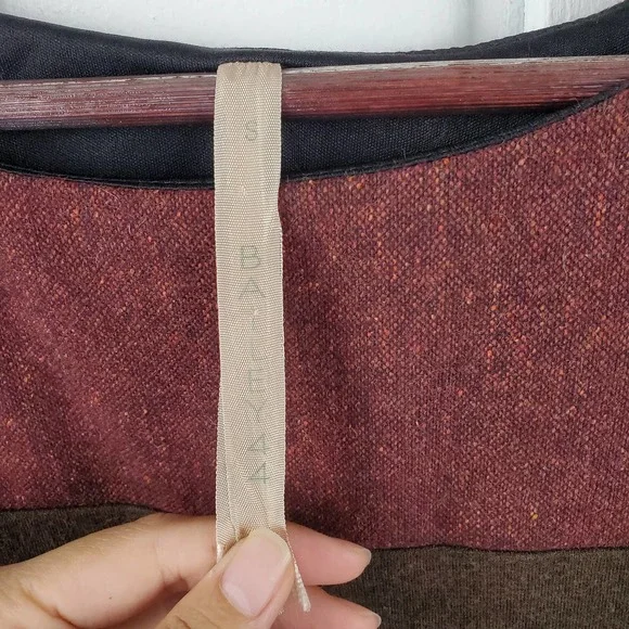 Bailey 44 Wool Blend Color Block Gray Rust Sleeveless Shift Mini Dress Sz Small - Picture 5 of 6